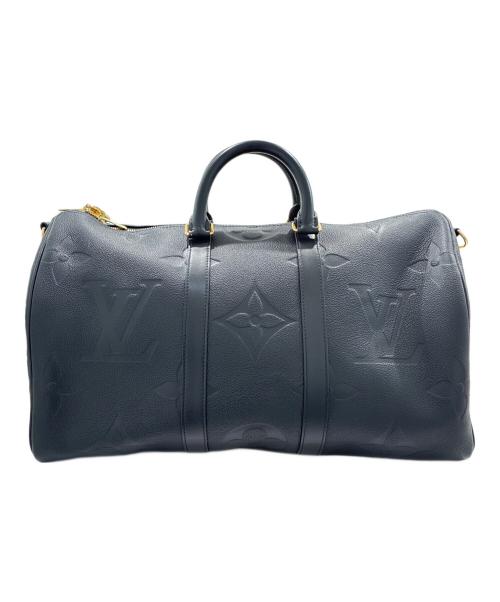 LOUIS VUITTON（ルイ ヴィトン）LOUIS VUITTON (ルイ ヴィトン) キーポル・バンドリエール45 モノグラム・アンプラント/Keepall Bandoulière 45 Monogram Empreinte Leather ブラック サイズ:45の古着・服飾アイテム