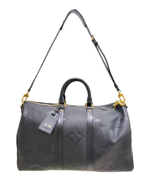 LOUIS VUITTON（ルイ ヴィトン）LOUIS VUITTON (ルイ ヴィトン) キーポル・バンドリエール45 モノグラム・アンプラント/Keepall Bandoulière 45 Monogram Empreinte Leather ブラック サイズ:45の古着・服飾アイテム