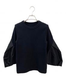 sacai（サカイ）の古着「ナイロンツイルミックスコットンジャージープルオーバー」｜ブラック