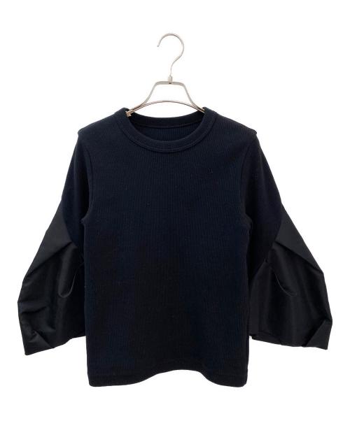 sacai（サカイ）sacai (サカイ) ナイロンツイルミックスコットンジャージープルオーバー ブラック サイズ:1の古着・服飾アイテム