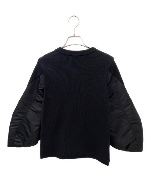 sacai（サカイ）sacai (サカイ) ナイロンツイルミックスコットンジャージープルオーバー ブラック サイズ:1の古着・服飾アイテム