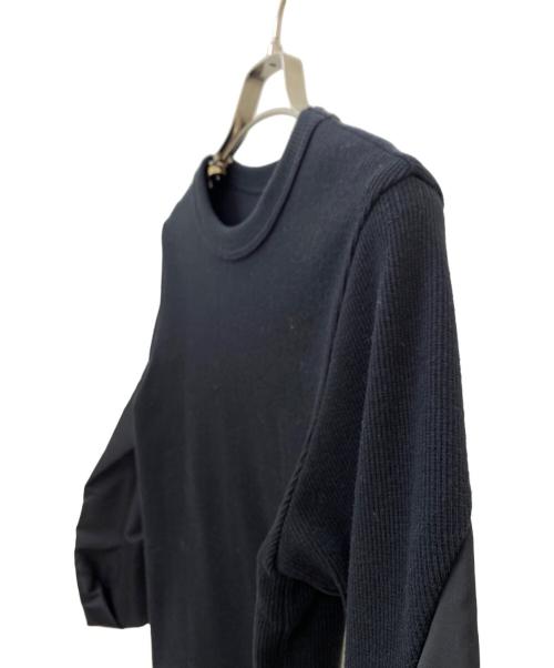 sacai（サカイ）sacai (サカイ) ナイロンツイルミックスコットンジャージープルオーバー ブラック サイズ:1の古着・服飾アイテム
