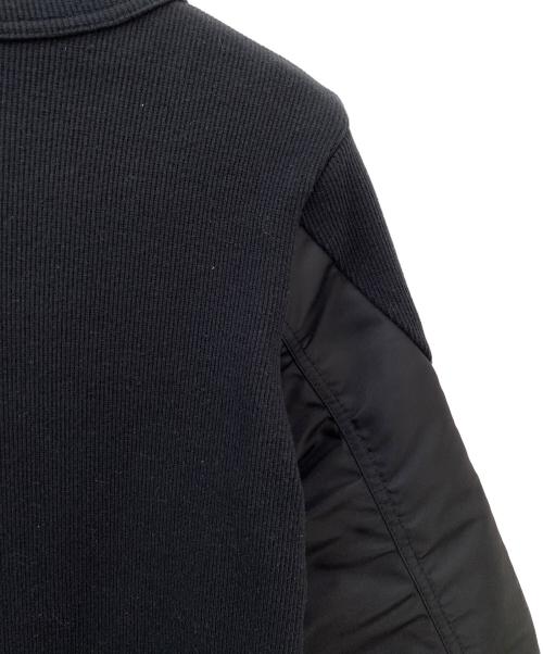 sacai（サカイ）sacai (サカイ) ナイロンツイルミックスコットンジャージープルオーバー ブラック サイズ:1の古着・服飾アイテム