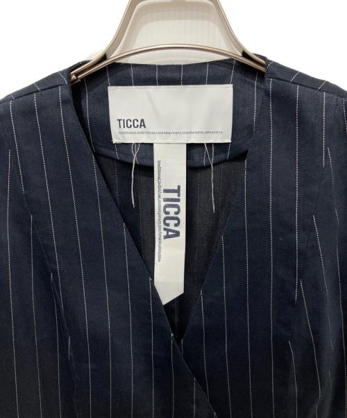 ticca（ティッカ）TICCA (ティッカ) リネンヴィスコースベスト ネイビー サイズ:Fの古着・服飾アイテム