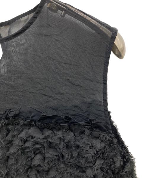 ALUNC（アルン）Alunc (アルン) ジャカードペプラムブラウス ブラック サイズ:38の古着・服飾アイテム