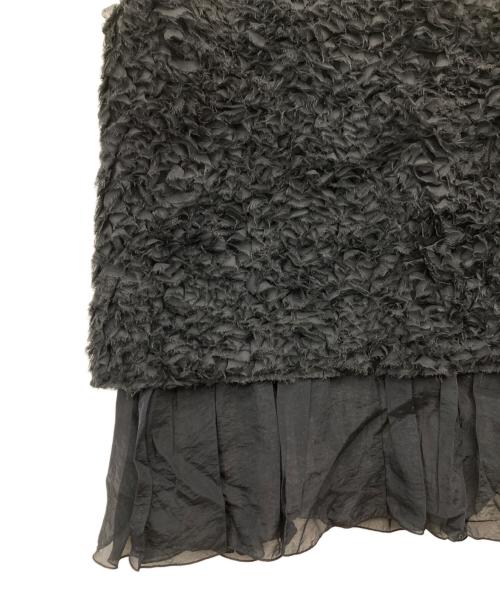 ALUNC（アルン）Alunc (アルン) ジャカードペプラムブラウス ブラック サイズ:38の古着・服飾アイテム