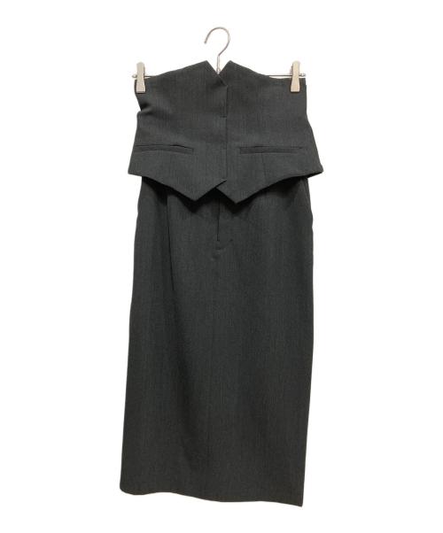 ALUNC（アルン）Alunc (アルン) コルセット付きタイトスカート チャコールグレー サイズ:36の古着・服飾アイテム