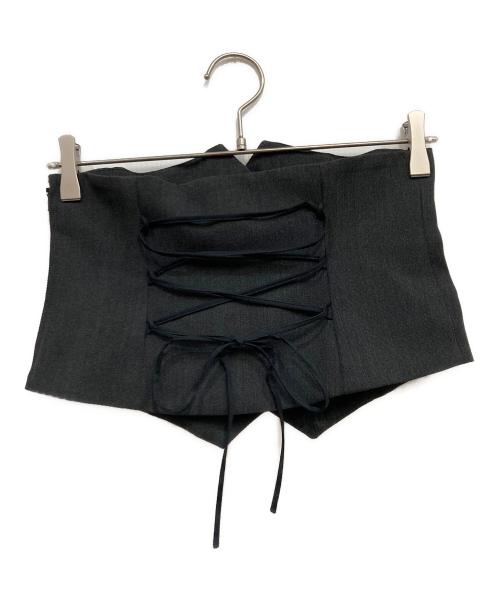 ALUNC（アルン）Alunc (アルン) コルセット付きタイトスカート チャコールグレー サイズ:36の古着・服飾アイテム