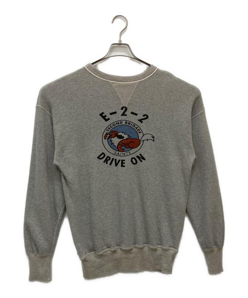 WAREHOUSE（ウエアハウス）WAREHOUSE (ウエアハウス) クルーネックプリントスウェット ヘザーグレー サイズ:SIZE 42の古着・服飾アイテム