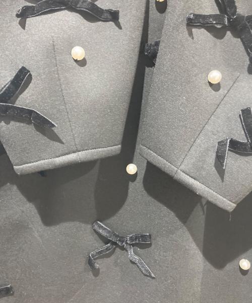 CHESTY（チェスティ）CHESTY (チェスティ) ベロアリボンパールワンピース ブラックの古着・服飾アイテム