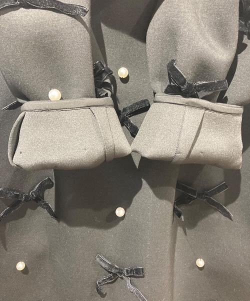 CHESTY（チェスティ）CHESTY (チェスティ) ベロアリボンパールワンピース ブラックの古着・服飾アイテム