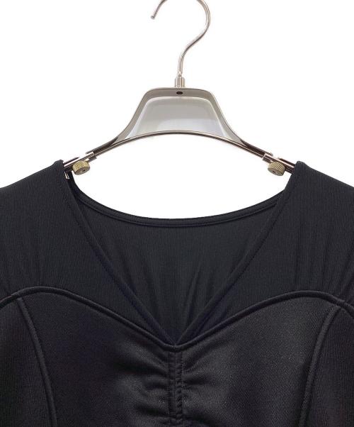 Ameri（アメリ）Ameri (アメリ) UND DOCKING DESIGN SWEAT DRESS ブラック サイズ:S 未使用品の古着・服飾アイテム