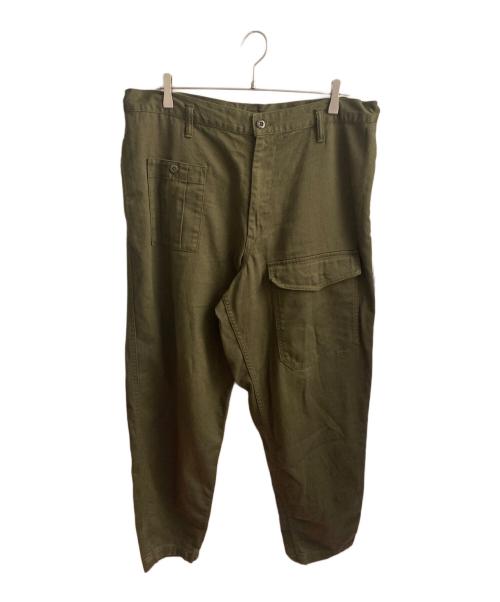 BLACK Scandal Yohji Yamamoto（ブラックスキャンダルヨウジヤマモト）BLACK Scandal Yohji Yamamoto (ブラックスキャンダルヨウジヤマモト) KATSURAGI NO TUCK WORK PANTS グリーン サイズ:2の古着・服飾アイテム