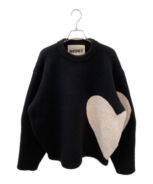 NKNIT（ンニット）NKNIT (ンニット) pattern knit NKNIT ブラック×ベージュの古着・服飾アイテム