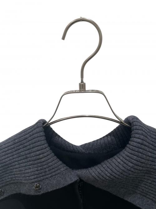 ENFOLD（エンフォルド）ENFOLD (エンフォルド) ダブルクロス ニットレイヤードPULLOVER グレー×ブラック サイズ:38の古着・服飾アイテム