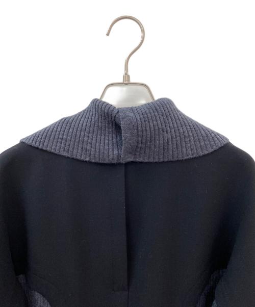 ENFOLD（エンフォルド）ENFOLD (エンフォルド) ダブルクロス ニットレイヤードPULLOVER グレー×ブラック サイズ:38の古着・服飾アイテム