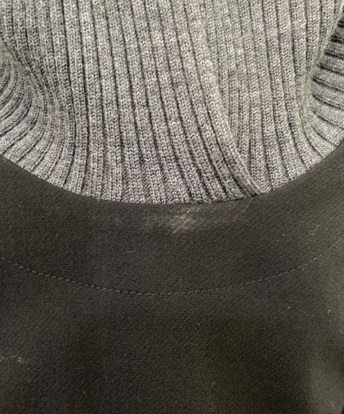 ENFOLD（エンフォルド）ENFOLD (エンフォルド) ダブルクロス ニットレイヤードPULLOVER グレー×ブラック サイズ:38の古着・服飾アイテム