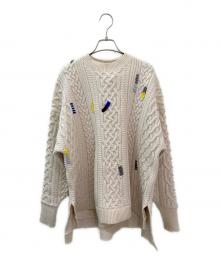 nagonstans（ナゴンスタンス）の古着「ウールケーブル編みニット」｜アイボリー