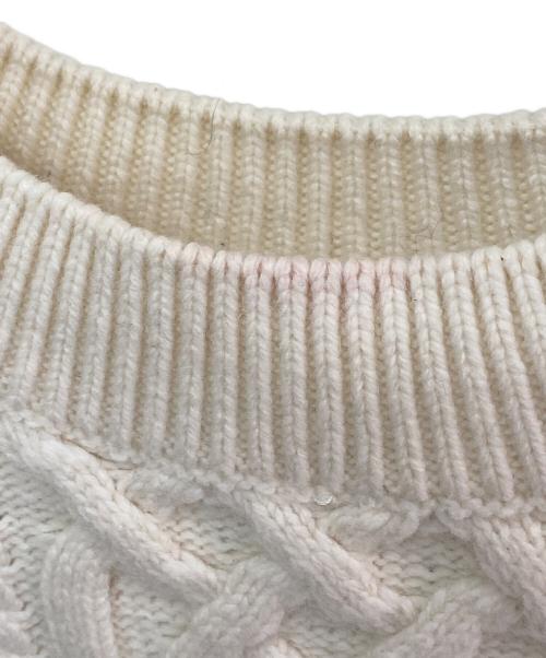 nagonstans（ナゴンスタンス）nagonstans (ナゴンスタンス) ウールケーブル編みニット アイボリー サイズ:Mの古着・服飾アイテム