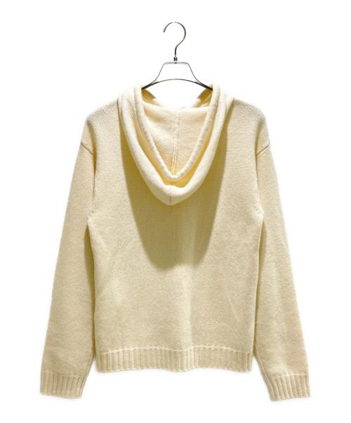 MaxMara（マックスマーラ）MaxMara (マックスマーラ) RIENZA ウール カシミヤ フーデッドニット プルオーバー アイボリー サイズ:Mの古着・服飾アイテム