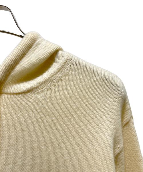 MaxMara（マックスマーラ）MaxMara (マックスマーラ) RIENZA ウール カシミヤ フーデッドニット プルオーバー アイボリー サイズ:Mの古着・服飾アイテム