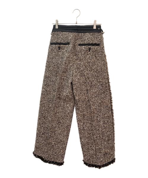 sacai（サカイ）sacai (サカイ) ワイドレッグツイードパンツ ベージュ サイズ:1の古着・服飾アイテム