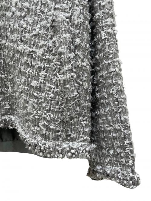 DRAWER（ドゥロワー）DRAWER (ドゥロワー) ツイードVネックジャケット グレー サイズ:36の古着・服飾アイテム