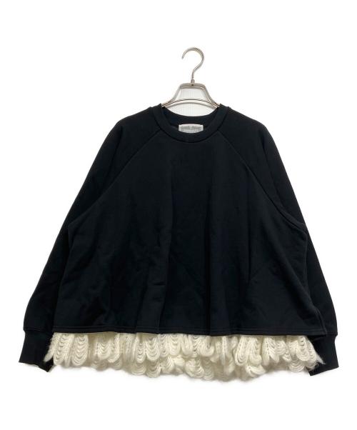 BEARDSLEY（ビアズリー）BEARDSLEY (ビアズリー) 裾タムレースカットソー ブラック サイズ:Fの古着・服飾アイテム