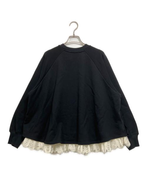 BEARDSLEY（ビアズリー）BEARDSLEY (ビアズリー) 裾タムレースカットソー ブラック サイズ:Fの古着・服飾アイテム