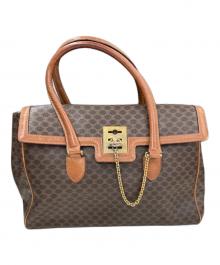 CELINE（セリーヌ）の古着「マカダム柄オールドハンドバッグ」｜ブラウン