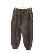 UNDERCOVERアンダーカバー）の古着「総柄 リブ スウェット パンツ」｜ブラウン