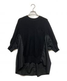 sacai（サカイ）の古着「ニット切替ブラウス」｜ブラック