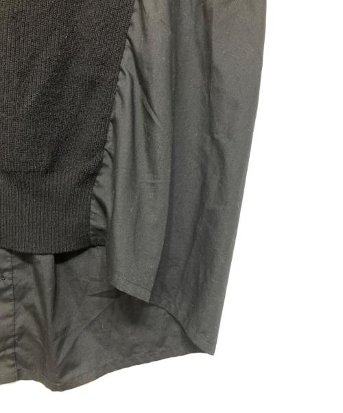 sacai（サカイ）sacai (サカイ) ニット切替ブラウス ブラック サイズ:2の古着・服飾アイテム