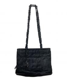 PRADA（プラダ）の古着「プラチェーンナイロンハンドバッグ」｜ブラック