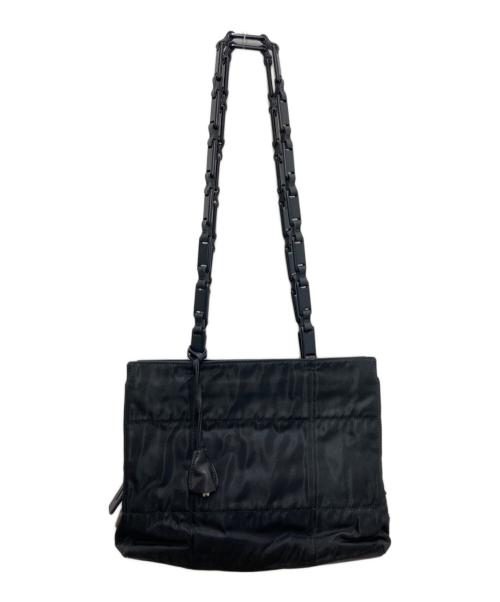 PRADA（プラダ）PRADA (プラダ) プラチェーンナイロンハンドバッグ ブラックの古着・服飾アイテム