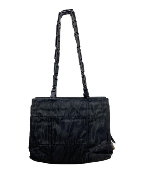 PRADA（プラダ）PRADA (プラダ) プラチェーンナイロンハンドバッグ ブラックの古着・服飾アイテム