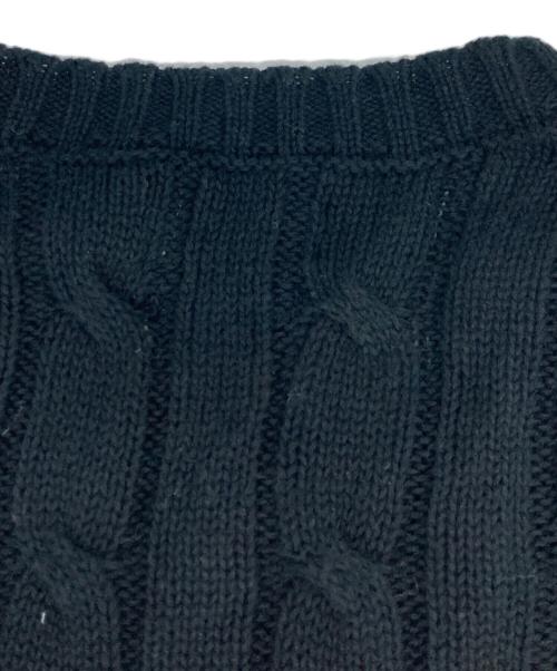 POLO RALPH LAUREN（ポロ・ラルフローレン）POLO RALPH LAUREN (ポロ・ラルフローレン) 半袖ケーブルニット ブラック サイズ:Ｓの古着・服飾アイテム