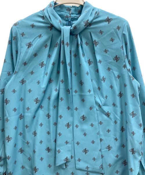 ANAYI（アナイ）ANAYI (アナイ) アナグラムドットプリントボウ ブラウス ブルー サイズ:38の古着・服飾アイテム
