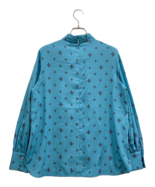 ANAYI（アナイ）ANAYI (アナイ) アナグラムドットプリントボウ ブラウス ブルー サイズ:38の古着・服飾アイテム