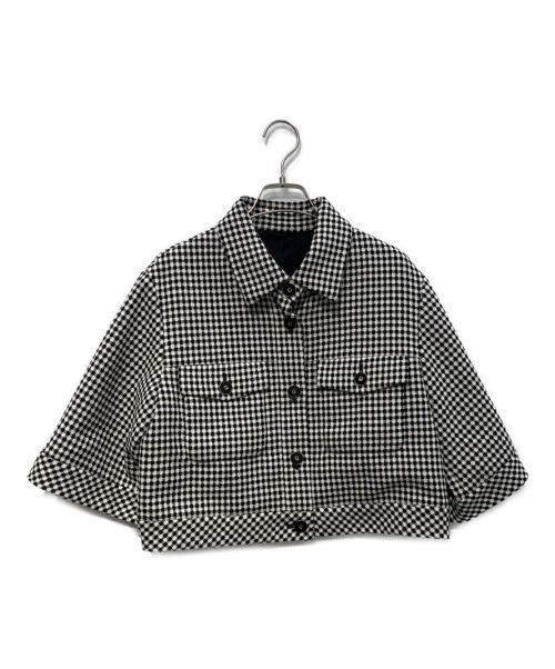 ANAYI（アナイ）ANAYI (アナイ) ドビーツイードハーフスリーブブルゾン ブラック サイズ:36 未使用品の古着・服飾アイテム