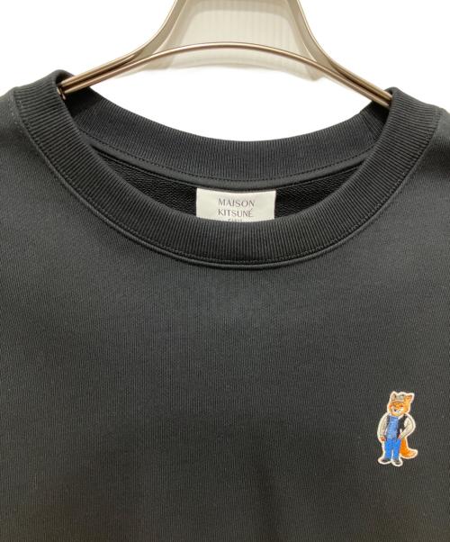 maison kitsune（メゾンキツネ）MAISON KITSUNE (メゾンキツネ) ロゴスウェット ブラック サイズ:SIZE Lの古着・服飾アイテム