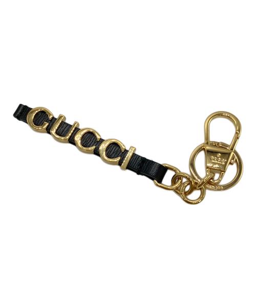 GUCCI（グッチ）GUCCI (グッチ) スクリプト キーチェーン ブラックの古着・服飾アイテム