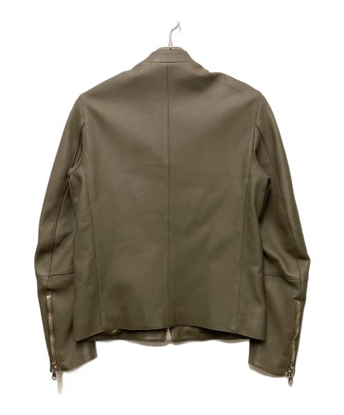 TOMORROW LAND（トゥモローランド）TOMORROW LAND (トゥモローランド) DENIM (デニム) ラムレザーシングルライダースジャケット ブラウン サイズ:44の古着・服飾アイテム