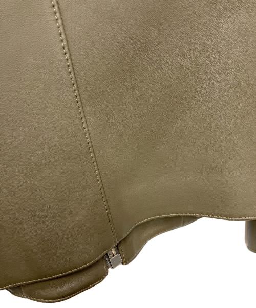 TOMORROW LAND（トゥモローランド）TOMORROW LAND (トゥモローランド) DENIM (デニム) ラムレザーシングルライダースジャケット ブラウン サイズ:44の古着・服飾アイテム