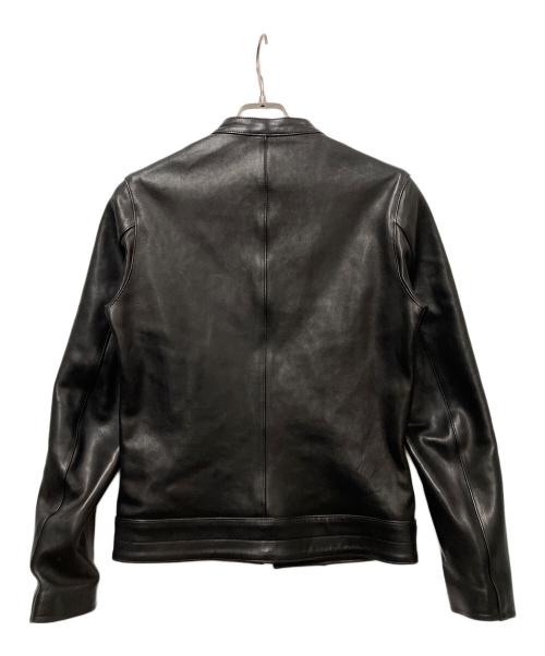 TOMORROW LAND（トゥモローランド）TOMORROW LAND (トゥモローランド) セミベジタブルラム シングルライダースジャケット ブラック サイズ:XSの古着・服飾アイテム