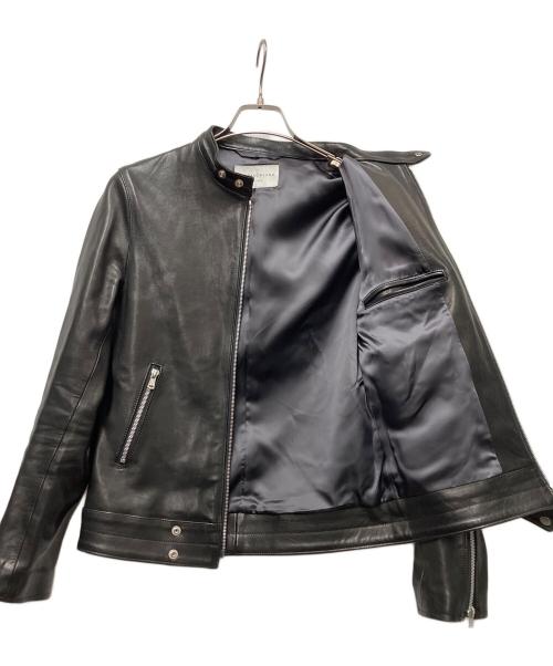 TOMORROW LAND（トゥモローランド）TOMORROW LAND (トゥモローランド) セミベジタブルラム シングルライダースジャケット ブラック サイズ:XSの古着・服飾アイテム