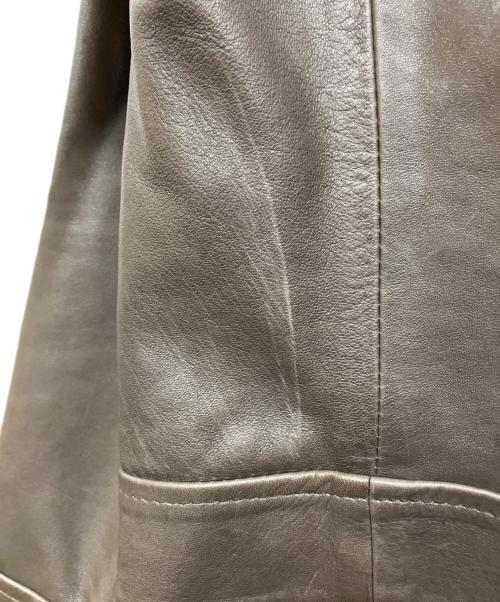 EMMETI（エンメティ）EMMETI (エンメティ) ラムスキンダブルライダースジャケット ブラウン サイズ:42の古着・服飾アイテム