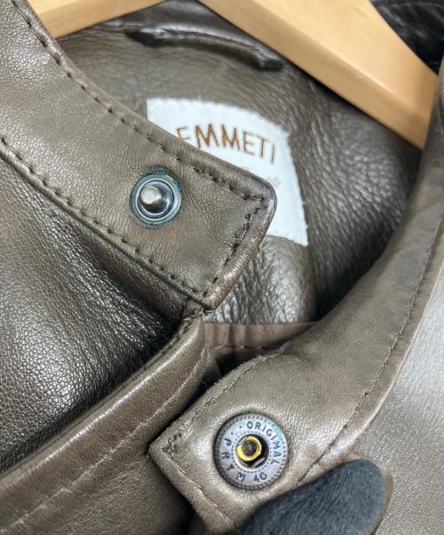 EMMETI（エンメティ）EMMETI (エンメティ) ラムスキンダブルライダースジャケット ブラウン サイズ:42の古着・服飾アイテム