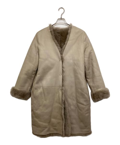 theory（セオリー）theory (セオリー) リバーシブルムートンコート ベージュ サイズ:Lの古着・服飾アイテム