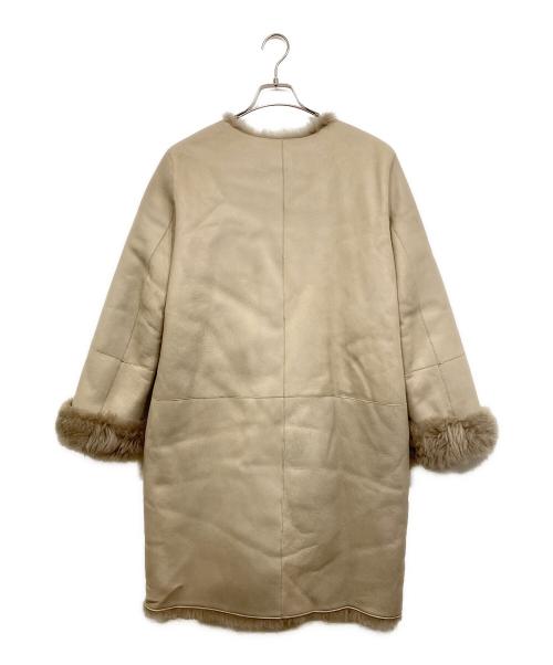 theory（セオリー）theory (セオリー) リバーシブルムートンコート ベージュ サイズ:Lの古着・服飾アイテム